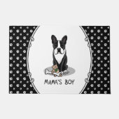 Niedlicher Mamas Boy Boston Terrier (schwarzer) Hu Fußmatte (Vorderseite)
