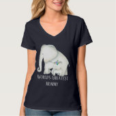 Niedlicher Mami- und Babyelefant T-Shirt (Vorderseite)
