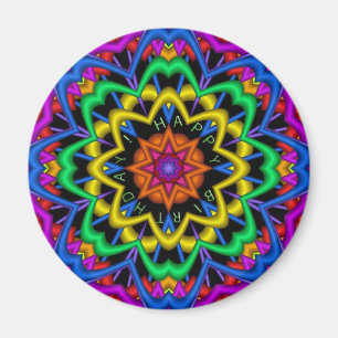 Niedlicher Mandala-Geburtstagsmagnet mit Text Magnet