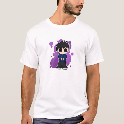 Niedlicher Manga/Animejunge T-Shirt (Vorderseite)