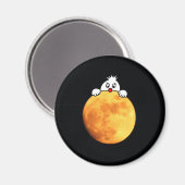 Niedlicher Mann auf dem Mond Magnet (Vorderseite/Rückseite)