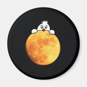 Niedlicher Mann auf dem Mond Magnet