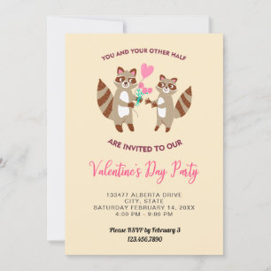 niedlicher Marcoon Valentine-Tag Party Abendessen Einladung