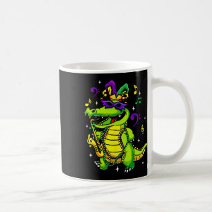 Niedlicher Mardi Gras Alligator für Kinder und Erw Kaffeetasse