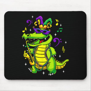 Niedlicher Mardi Gras Alligator für Kinder und Erw Mousepad