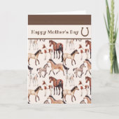 Niedlicher Mares- und Foals-Muttertag Karte (Vorderseite)