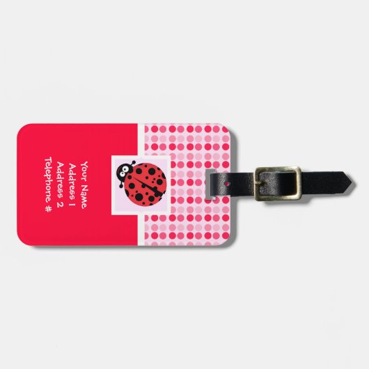 Niedlicher Marienkäfer Gepäckanhänger (Vorderseite horizontal)