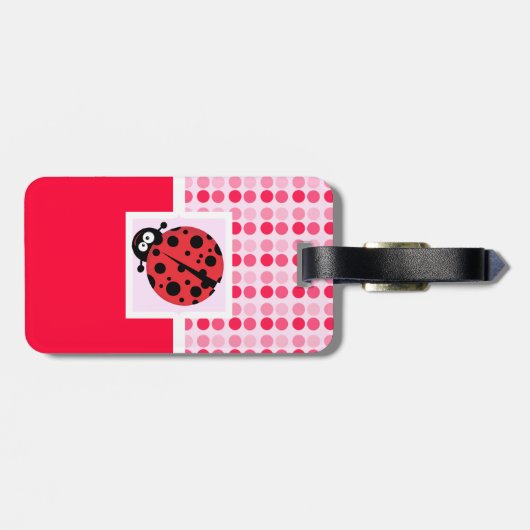Niedlicher Marienkäfer Gepäckanhänger (Rückseite horizontal)