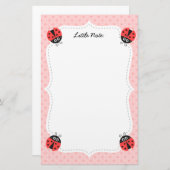 Niedlicher Marienkäfer mit Herzen für Mädchen Briefpapier (Vorne/Hinten)