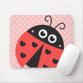 Niedlicher Marienkäfer mit schwarzen Herzen und Mousepad (Mit Mouse)