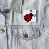 Niedlicher Marienkäfer - Rot und Schwarzes Button (Beispiel)