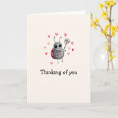 Niedlicher Marienkäfer und das Gänseblümchen, die Karte (Gelbe Blume)