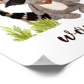 Niedlicher Markierungsstil Raccoon für benutzerdef Poster (Ecke)