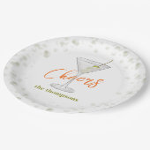 Niedlicher Martini-Cocktail Einfaches Party Pappteller (Schrägansicht)