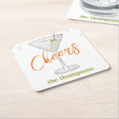 Niedlicher Martini-Cocktail Einfaches Party Rechteckiger Pappuntersetzer (angewinkelt)