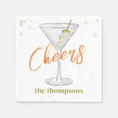 Niedlicher Martini-Cocktail Einfaches Party Serviette (Vorderseite)
