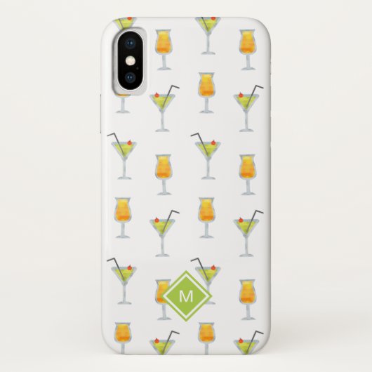 Niedlicher Martinis und Cocktails Muster mit Monog Case-Mate iPhone Hülle (Rückseite)