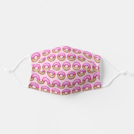 Niedlicher Mattierter Donut mit rosa Sprinklermust Mund-Nasen-Maske Aus Stoff
