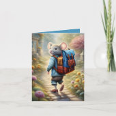 Niedlicher Mäuse auf dem Weg zur Schule Karte (Vorderseite)