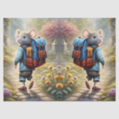 Niedlicher Mäuse auf dem Weg zur Schule Seidenpapier (Vorderseite)