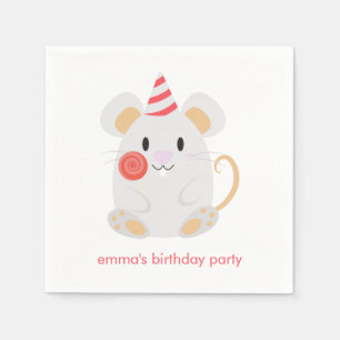 Niedlicher MäuseKindergeburtstag Serviette