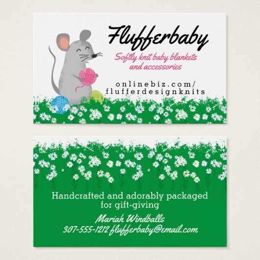 Niedlicher Mauskrug zum Stricken von hoteleigenen (Vorne & Hinten)