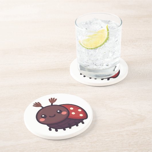 Niedlicher May-Käfer - Kawaii-Waldarm Getränkeuntersetzer (Seite)