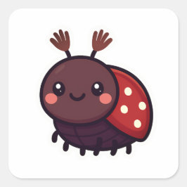 Niedlicher May-Käfer - Kawaii-Waldarm Quadratischer Aufkleber