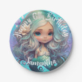 Niedlicher Meerjungfisch Pappteller (Vorderseite)