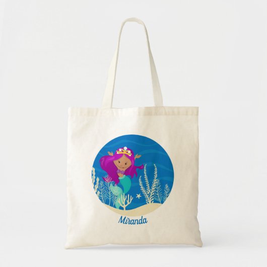 Niedlicher Meerjungfrau-Monogramm-Pool Tragetasche (Vorne)
