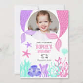 Niedlicher Meerjungfrau-Schwanz, Meerjungfrau mit  Einladung (Vorderseite)