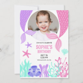 Niedlicher Meerjungfrau-Schwanz, Meerjungfrau mit  Einladung