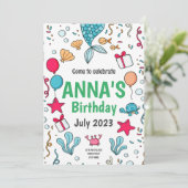 Niedlicher Meerjungfrau-Schwanz, unter dem Meer Ge Einladung (Stehend Vorderseite)