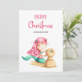 Niedlicher Meerjungfrau Weihnachten (Stehend Vorderseite)