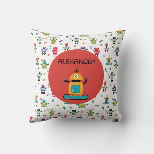 Niedlicher mehrfarbiger Roboter Kids Robot Individ Kissen (Rückseite)
