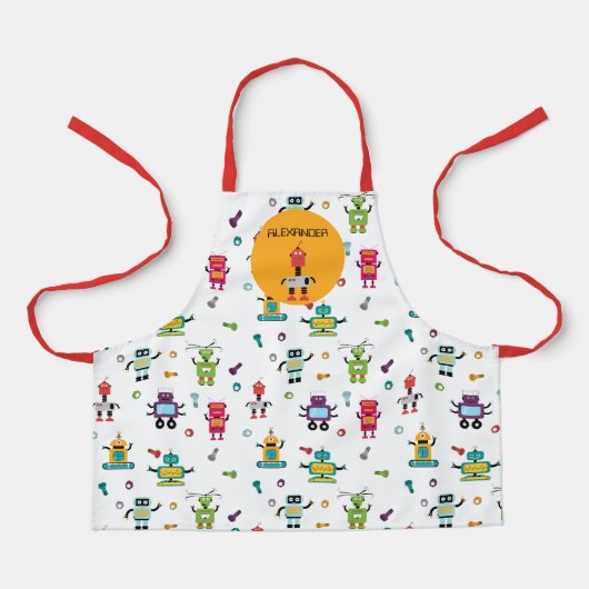 Niedlicher mehrfarbiger Roboter Kids Robot Individ Schürze (Vorderseite)