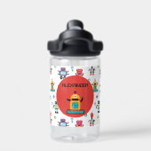 Niedlicher mehrfarbiger Roboter Kids Robot Individ Trinkflasche (Rückseite)