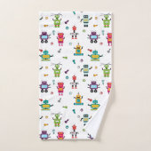 Niedlicher mehrfarbiger Roboter Kids-Roboter Badhandtuch Set (Handtuch)