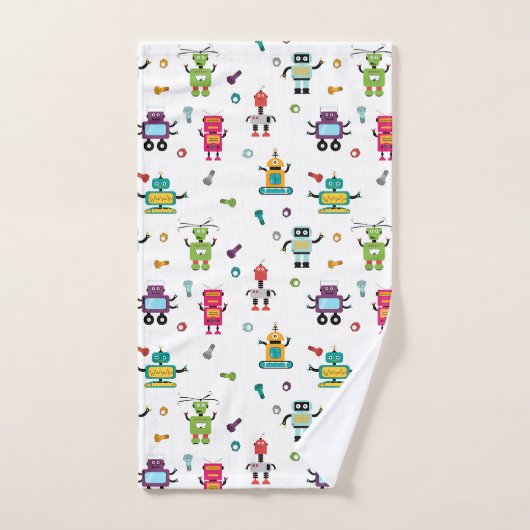 Niedlicher mehrfarbiger Roboter Kids-Roboter Badhandtuch Set (Handtuch)