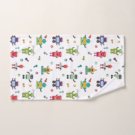Niedlicher mehrfarbiger Roboter Kids-Roboter Badhandtuch Set (Handtuch)