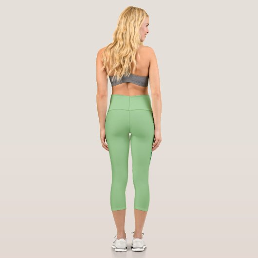 Niedlicher mehrfarbiger Streifen Capri Leggings (Rückseite)