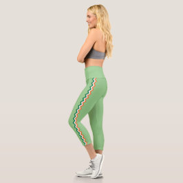 Niedlicher mehrfarbiger Streifen Capri Leggings