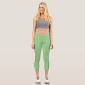 Niedlicher mehrfarbiger Streifen Capri Leggings (Vorderseite)