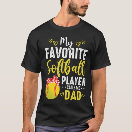 Niedlicher mein Lieblings-Softball-Player ruft mic T-Shirt (Vorderseite)