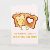 Niedlicher Melting Grillkäse Valentine Karte (Vorderseite)