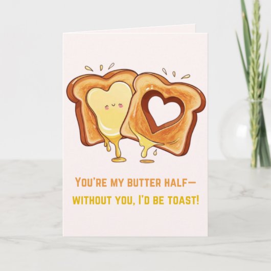 Niedlicher Melting Grillkäse Valentine Karte (Vorderseite)