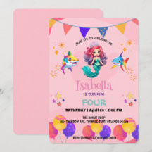 Niedlicher Mermaid Hai Regenbogen bunt Geburtstags