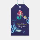 Niedlicher Mermaid-Hai Whale Regenbogen bunt Gebur Geschenkanhänger (Rückseite)