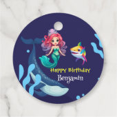 Niedlicher Mermaid-Hai Whale Regenbogen bunt Gebur Geschenkanhänger (Rückseite)