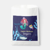 Niedlicher Mermaid-Hai Whale Regenbogen bunt Gebur Geschenktütchen (Vorderseite)
